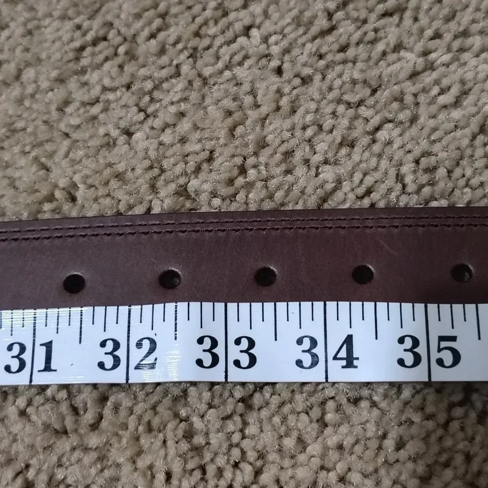 NWT Men’s Shinola Double Stitch Leather Belt Dark Brown, Size 32